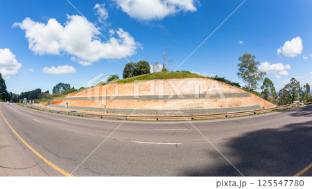 Stone wall support structures road highway 125547780