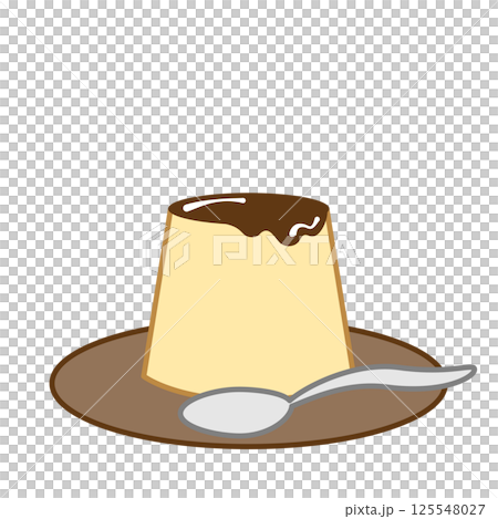 シンプルで可愛いプリンのイラスト 125548027
