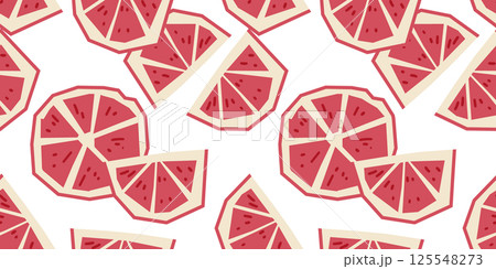 Seamless Citrus Grapefruit Slice Pattern Seamless Citrus Grapefruit Slice Pattern 125548273