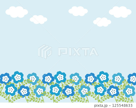 ネモフィラ畑の背景 ネモフィラ畑の背景 125548633