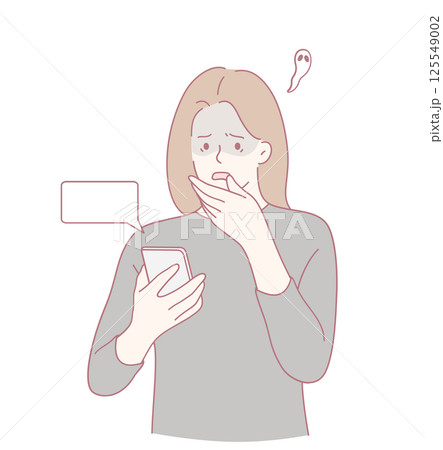 A surprised person is checking their phone for new messages or recent notifications 125549002