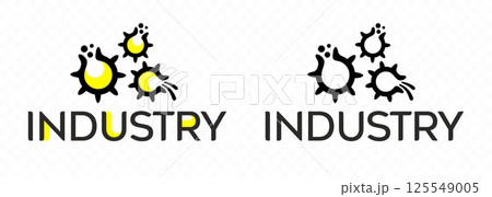 Gear, industry, pinion and gearwheel, graphic design. Metallurgy and chemical industry, vector design and illustration 125549005