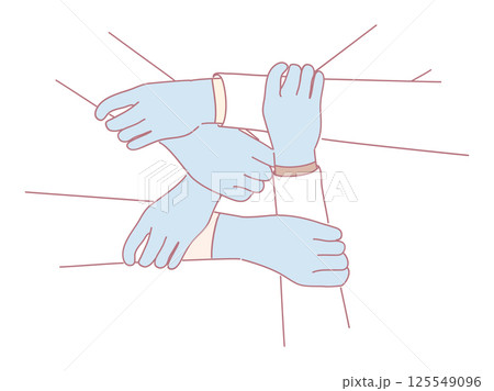 Collaboration and Unity in Healthcare Symbolic Hands Embracing and Supporting the Community 125549096