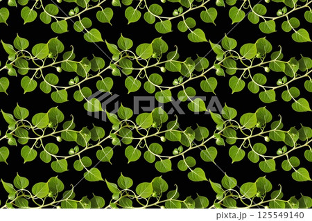 Seamless Green Leaves Pattern 125549140