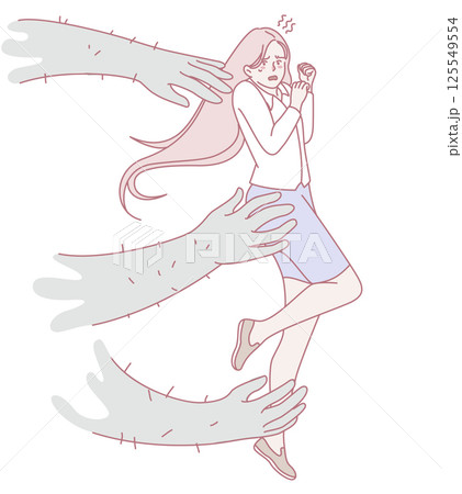 A Fearful Encounter with Mysterious Hands in a Creatively Portrayed Animation Scene 125549554