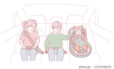 Enjoying a Family Car Ride While Ensuring Infant Safety and Comfort Throughout the Journey Enjoying a Family Car Ride While Ensuring Infant Safety and Comfort Throughout the Journey 125549629