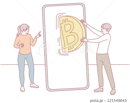 An Illustration Depicting the Concept of Digital Currency Exchange in Todays Modern Economy An Illustration Depicting the Concept of Digital Currency Exchange in Todays Modern Economy 125549643