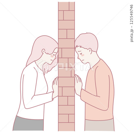 The Emotional Connection That Exists Behind a Wall in a Relationship Between Partners 125549746