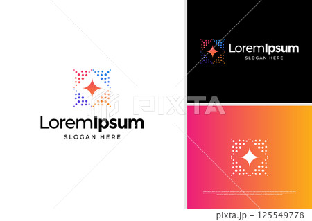 Pixel stars technology logo illustration design template Pixel stars technology logo illustration design template 125549778