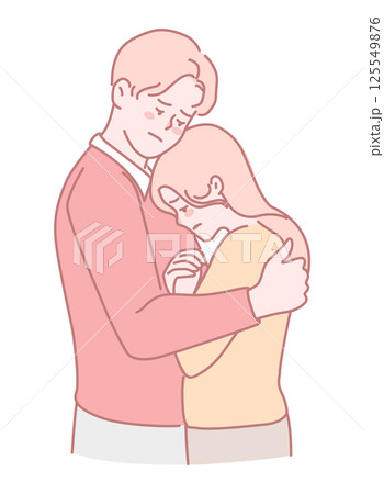 The Warm Embrace of Love and Emotional Support in a Beautiful Tender Moment Together 125549876