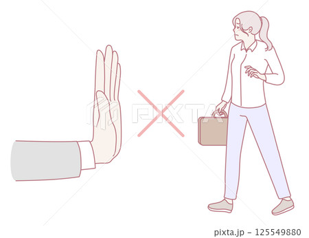 An Illustration of a No Entry Gesture Specifically Designed for Professional Settings 125549880