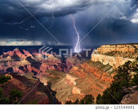 Generative AI Cloudy Day At The Grand Canyon Arizona 125549991