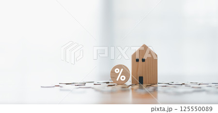 Mortgage loan is often the solution for acquiring a home, with credit background and interest percentage playing crucial roles in this significant business transaction involving money and property. 125550089