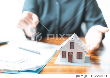 Mortgage loan is crucial part of financing home purchase, often seen as significant investment in real estate, with guidance of skilled agent ensuring sound financial decisions in the housing market. 125550161