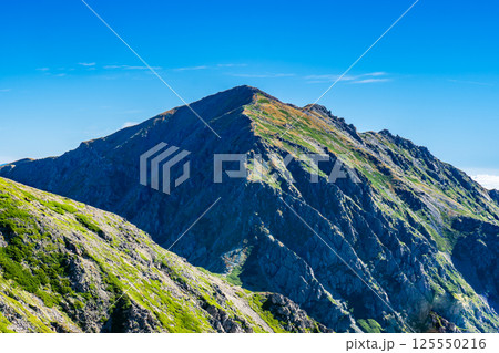 荒川岳前岳から見る悪沢岳(荒川小屋の分岐点) 南アルプス 悪沢岳と荒川岳登山 荒川岳前岳から見る悪沢岳(荒川小屋の分岐点) 南アルプス 悪沢岳と荒川岳登山 125550216