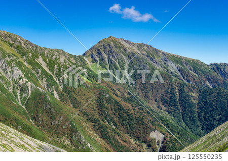 小赤石岳の肩から見上げる悪沢岳 南アルプス 赤石岳登山 小赤石岳の肩から見上げる悪沢岳 南アルプス 赤石岳登山 125550235