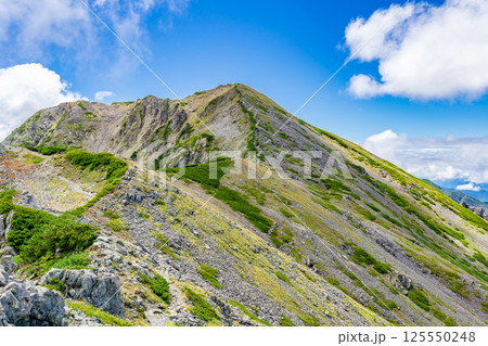 赤石小屋への分岐点から見上げる赤石岳山頂 南アルプス 赤石岳登山 赤石小屋への分岐点から見上げる赤石岳山頂 南アルプス 赤石岳登山 125550248