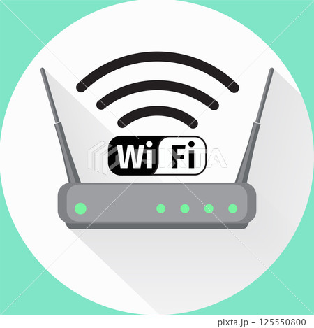 Wi fi wireless router web icon in flat style 125550800