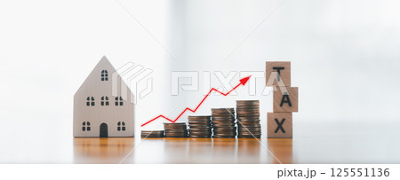 Investing money in real estate through home mortgage or property loan can be strategic business move for tax and finance benefits. tax, home, finance, money, investment, loan, banner with copy space. Investing money in real estate through home mortgage or property loan can be strategic business move for tax and finance benefits. tax, home, finance, money, investment, loan, banner with copy space. 125551136