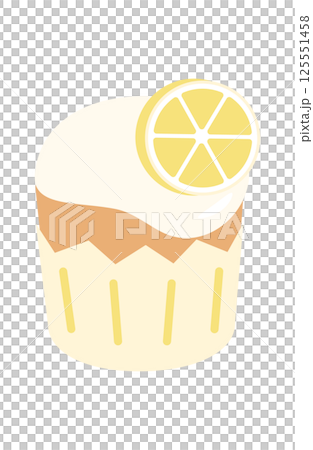 Lemon and cream cupcake 125551458