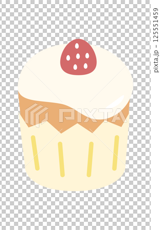 Cupcake with strawberries and cream 125551459