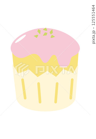 ピンクのアイシングクリームとピスタチオのカップケーキ ピンクのアイシングクリームとピスタチオのカップケーキ 125551464
