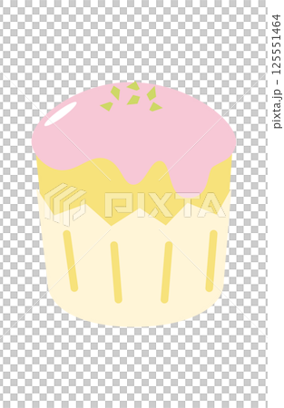 ピンクのアイシングクリームとピスタチオのカップケーキ ピンクのアイシングクリームとピスタチオのカップケーキ 125551464