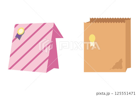 ストライプ柄とクラフトのギフト用紙袋 ストライプ柄とクラフトのギフト用紙袋 125551471