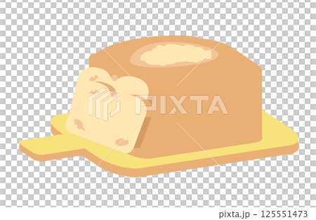 木のトレーに乗ったパウンドケーキ 木のトレーに乗ったパウンドケーキ 125551473