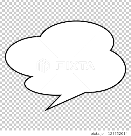 シンプルな吹き出しのイラスト　白背景 125552014