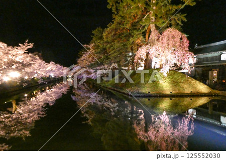 弘前の弘前公園のソメイヨシノの美しい夜桜 125552030