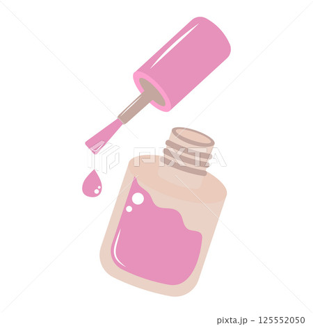 Nail polish. Makeup cosmetic product. Cartoon flat illustration Nail polish. Makeup cosmetic product. Cartoon flat illustration 125552050