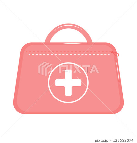 First Aid Kit Medical Bag with White Cross on white background. Vector illustration First Aid Kit Medical Bag with White Cross on white background. Vector illustration 125552074