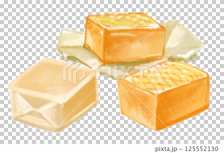 Delicious milk caramel hand-drawn watercolor illustration 125552130