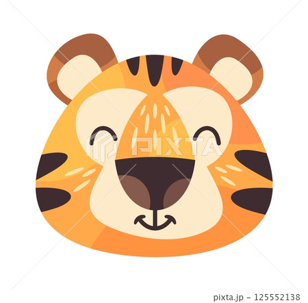 Cute tiger cartoon character avatar 125552138
