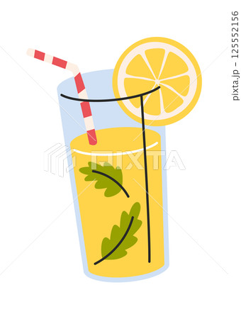 Summer cocktail drink hand drawn Summer cocktail drink hand drawn 125552156