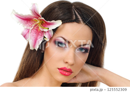 beauty with orchid beauty with orchid 125552309
