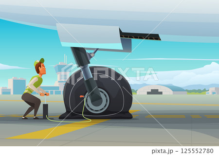 airport ground service at airport sunny day 125552780