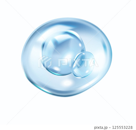 Collagen molecules float in transparent bubble illustration 125553228