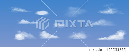 Blue Sky with Scattered White Clouds 125553255