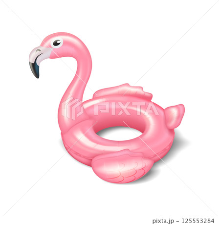Pink Flamingo Shaped Inflatable Pool Toy on White Pink Flamingo Shaped Inflatable Pool Toy on White 125553284