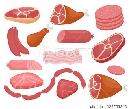 Meat products clipart design illustration 125553848