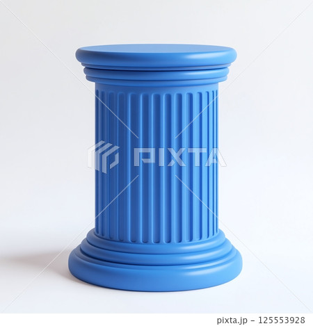 3d blue column. Plastic pillar element for design 125553928