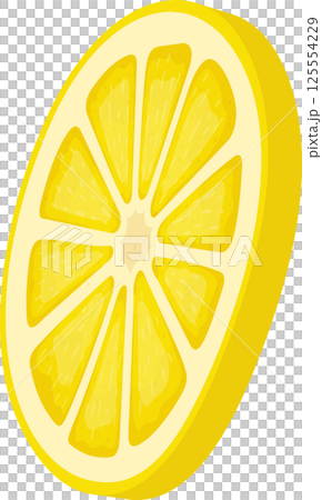 Bright yellow lemon slice isolated on black for digital artwork. Bright yellow lemon slice isolated on black for digital artwork. 125554229