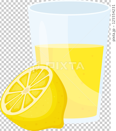 Refreshing Lemonade with Lemon Slice, Cold Citrus Drink 125554231