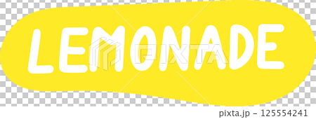 Bright Yellow Lemonade Sign with White Text for a Refreshing Drink Bright Yellow Lemonade Sign with White Text for a Refreshing Drink 125554241