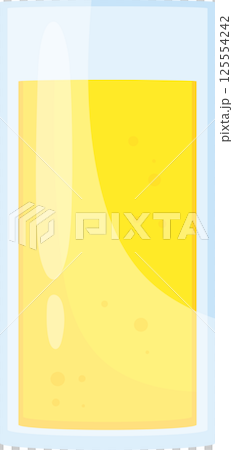 Refreshing Yellow Beverage in Glass Refreshing Yellow Beverage in Glass 125554242
