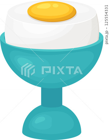 Boiled Egg in Egg Cup 125554331