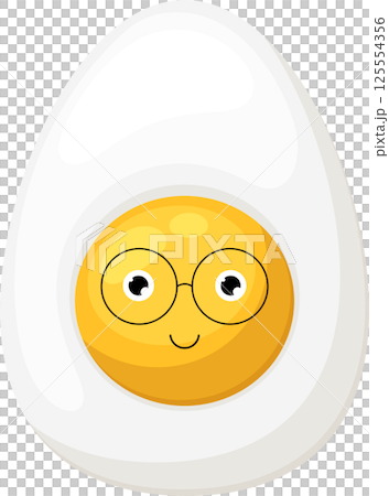 Cute Egg with Glasses - Cartoon Character Illustration Cute Egg with Glasses - Cartoon Character Illustration 125554356