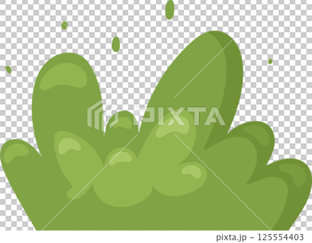Stylized green bush against black background with small spots. 125554403